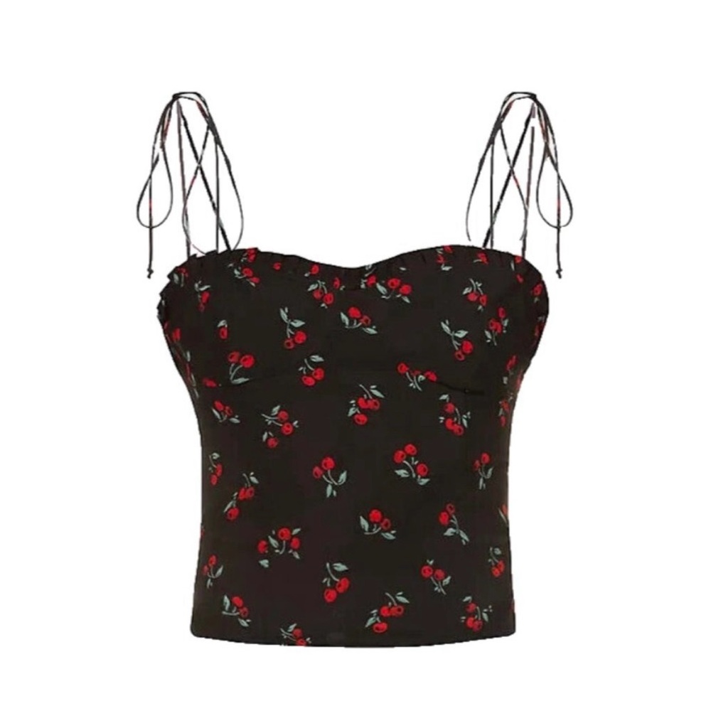 Reformation Novena Black Cherry Top